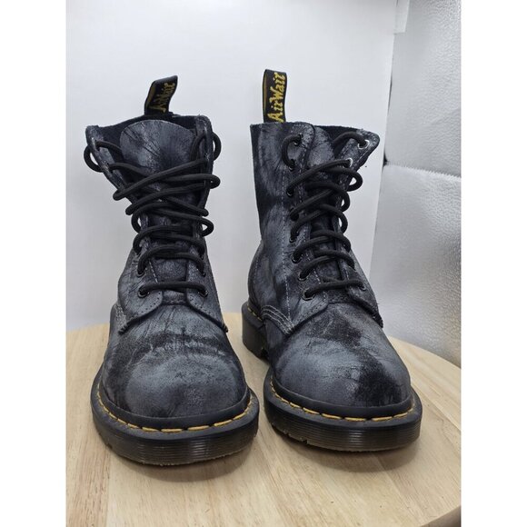Dr. Martens 1460 Pascal Tie Dye Printed Suede Black 8 Eye Boots Women’s Size 6 - Picture 2 of 9